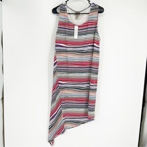 NWT Chico’s Harmony Sleek Stripe Midi Asymmetrical Dress Size 3 US Size 16